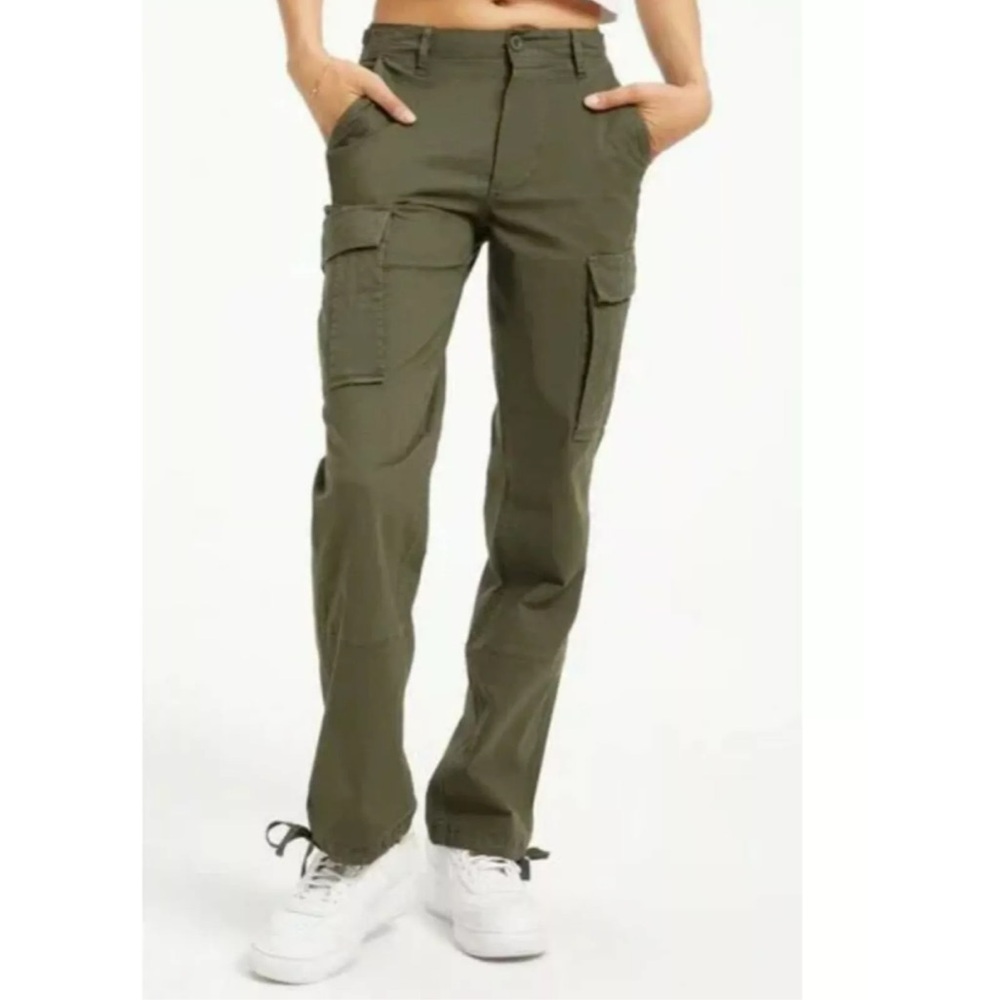 Good American Khaki Green Cargo Pants